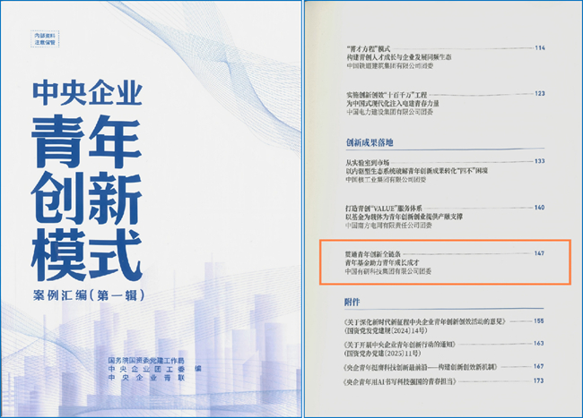 bbin“青年基金”特色做法入选《中央企业青年创新模式案例汇编》